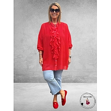 Only-M Crepon Roezel Blouse Rood